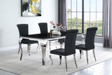 Carone Black and Chrome 5-Piece 81" Rectangular Dining Set from Coaster - Luna Furniture