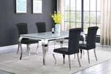 Carone Black and Chrome 5-Piece 81" Rectangular Dining Set from Coaster - Luna Furniture