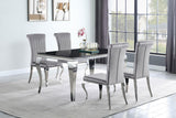 Carone Gray and Chrome 5-Piece 61" Rectangular Dining Set from Coaster - Luna Furniture