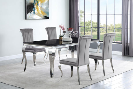 Carone Gray and Chrome 5-Piece 81" Rectangular Dining Set from Coaster - Luna Furniture