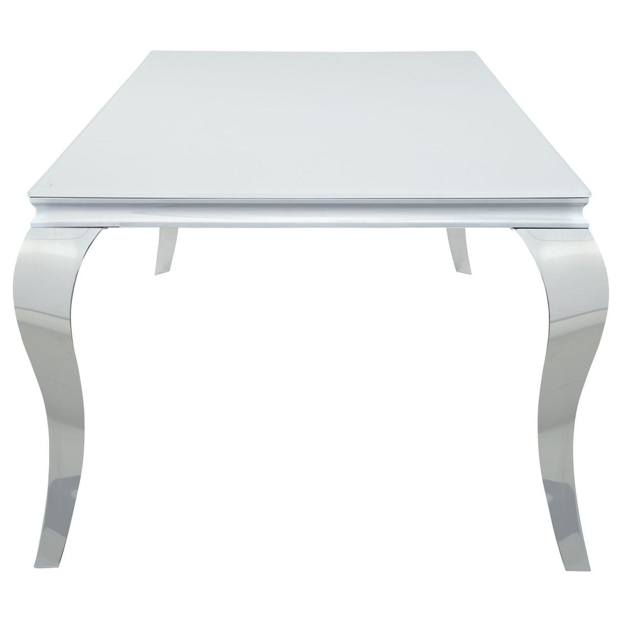 Carone White and Chrome Rectangular Glass Top Dining Table from Coaster - Luna Furniture