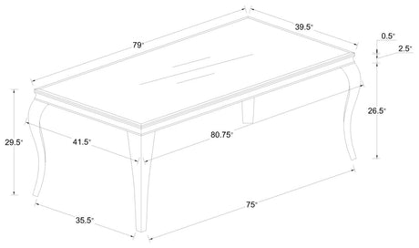 Carone White and Chrome Rectangular Glass Top Dining Table from Coaster - Luna Furniture