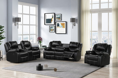 Carter Black 3-Piece Reclining Living Room Set from Happy Homes - Luna Furniture