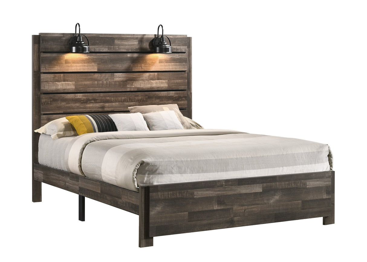 Carter Brown Queen Platform Bed from Crown Mark - Luna Furniture