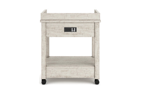 Carynhurst Whitewash Printer Stand from Ashley - Luna Furniture