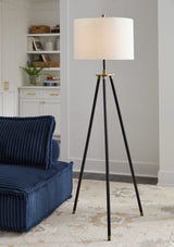 Cashner Black/Gold Finish Floor Lamp from Ashley - Luna Furniture