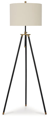 Cashner Black/Gold Finish Floor Lamp from Ashley - Luna Furniture