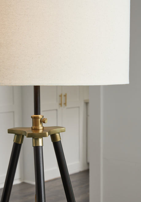 Cashner Black/Gold Finish Floor Lamp from Ashley - Luna Furniture
