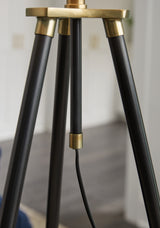 Cashner Black/Gold Finish Floor Lamp from Ashley - Luna Furniture