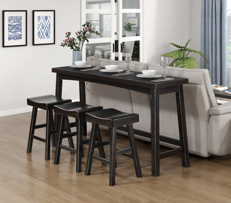 Caspian Black 4-Piece Counter Height Set from Homelegance - Luna Furniture