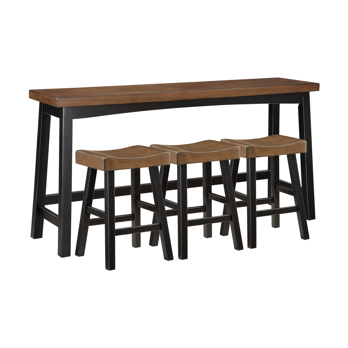 Caspian Black/Brown 4-Piece Counter Height Set from Homelegance - Luna Furniture