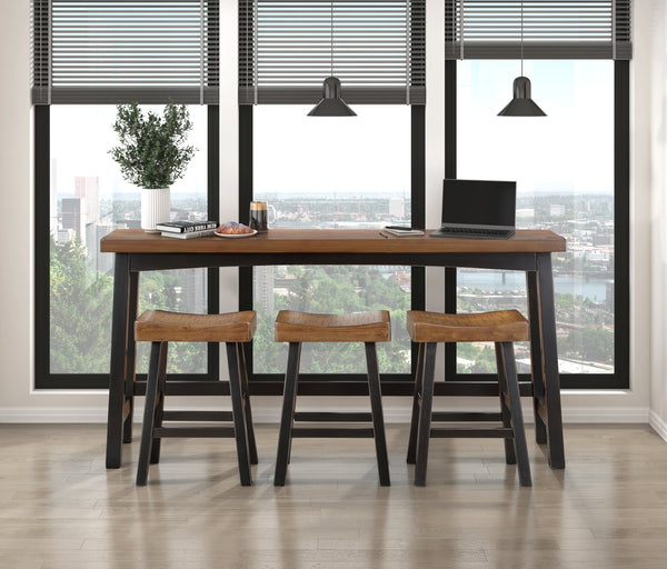 Caspian Black/Brown 4-Piece Counter Height Set