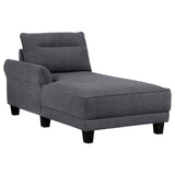 Caspian Gray Upholstered Curved Arms Sectional Sofa from Coaster - Luna Furniture