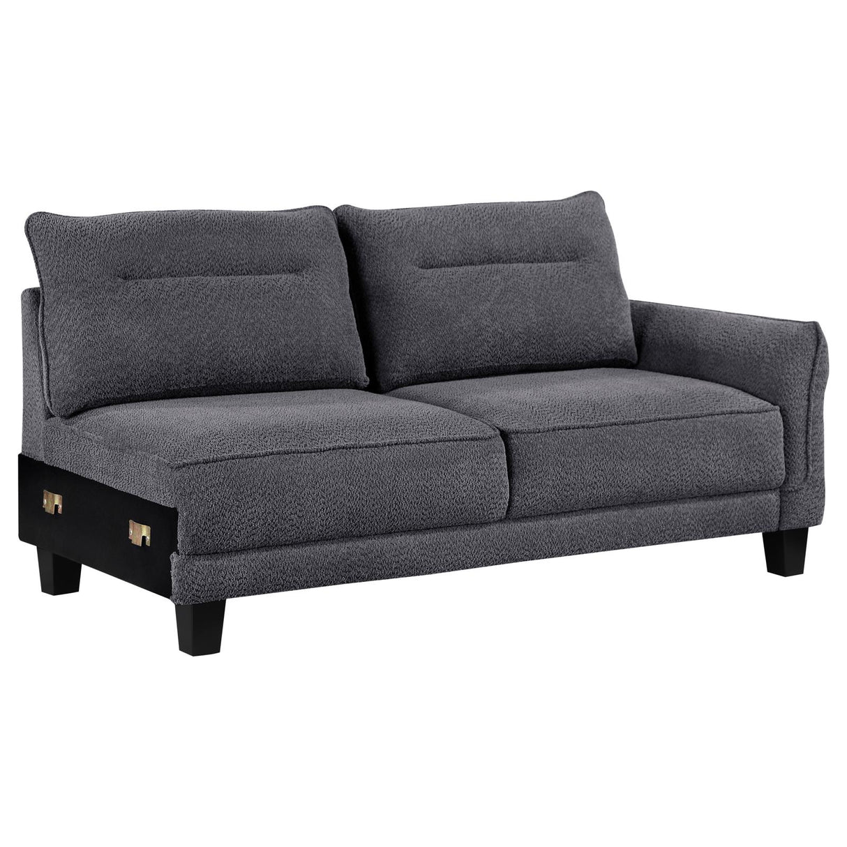 Caspian Gray Upholstered Curved Arms Sectional Sofa from Coaster - Luna Furniture