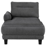 Caspian Gray Upholstered Curved Arms Sectional Sofa from Coaster - Luna Furniture