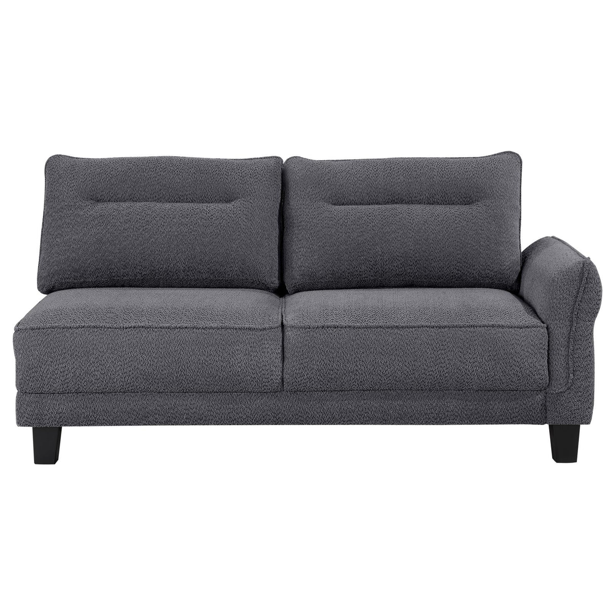 Caspian Gray Upholstered Curved Arms Sectional Sofa from Coaster - Luna Furniture