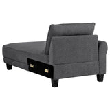 Caspian Gray Upholstered Curved Arms Sectional Sofa from Coaster - Luna Furniture