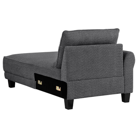 Caspian Gray Upholstered Curved Arms Sectional Sofa from Coaster - Luna Furniture