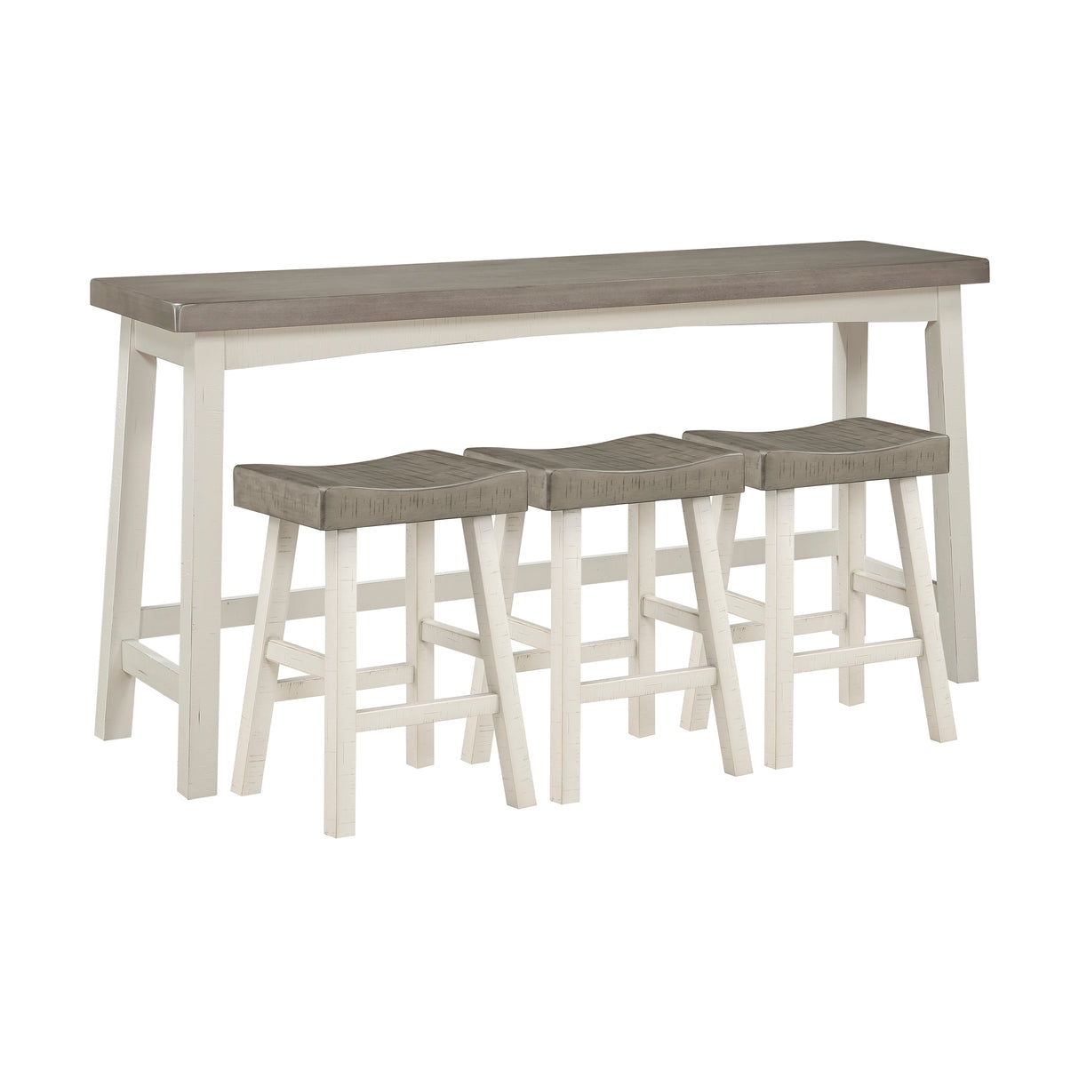 Caspian White/Coffee 4-Piece Counter Height Set from Homelegance - Luna Furniture