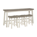 Caspian White/Coffee 4-Piece Counter Height Set from Homelegance - Luna Furniture