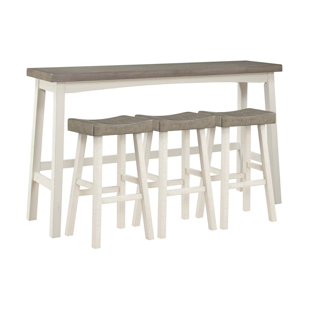 Caspian White/Coffee 4-Piece Pub Height Set from Homelegance - Luna Furniture