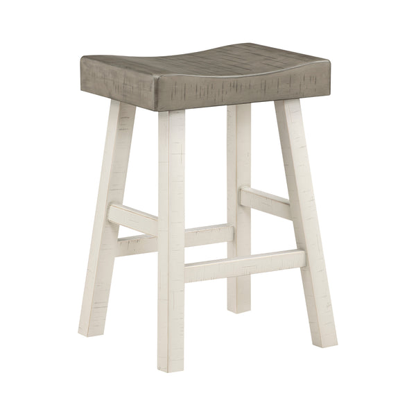 Caspian White/Coffee Counter Height Stool, Set of 2