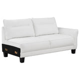 Caspian White and Black Upholstered Curved Arms Sectional Sofa from Coaster - Luna Furniture