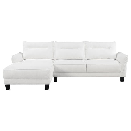 Caspian White and Black Upholstered Curved Arms Sectional Sofa from Coaster - Luna Furniture