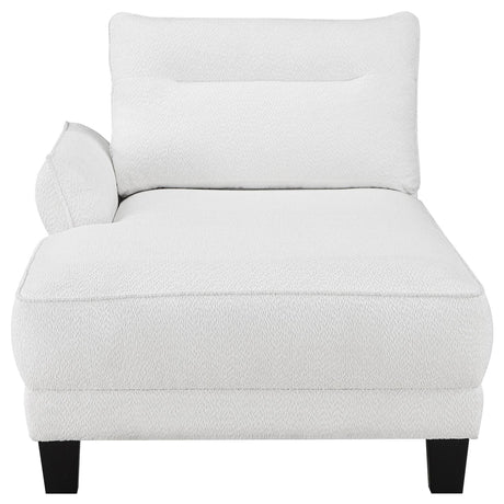 Caspian White and Black Upholstered Curved Arms Sectional Sofa from Coaster - Luna Furniture