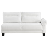 Caspian White and Black Upholstered Curved Arms Sectional Sofa from Coaster - Luna Furniture
