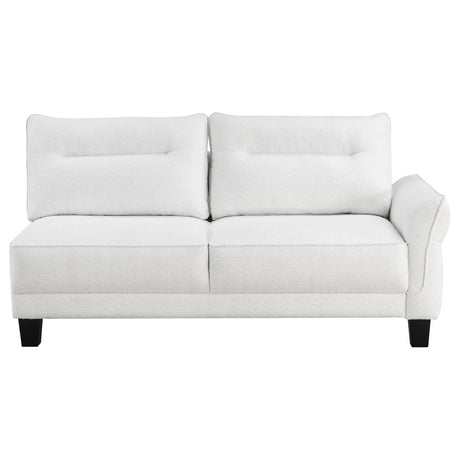 Caspian White and Black Upholstered Curved Arms Sectional Sofa from Coaster - Luna Furniture