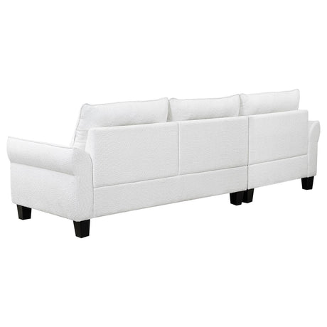 Caspian White and Black Upholstered Curved Arms Sectional Sofa from Coaster - Luna Furniture
