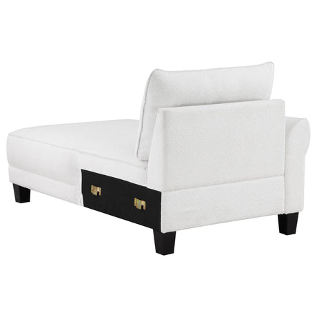 Caspian White and Black Upholstered Curved Arms Sectional Sofa from Coaster - Luna Furniture