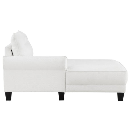 Caspian White and Black Upholstered Curved Arms Sectional Sofa from Coaster - Luna Furniture