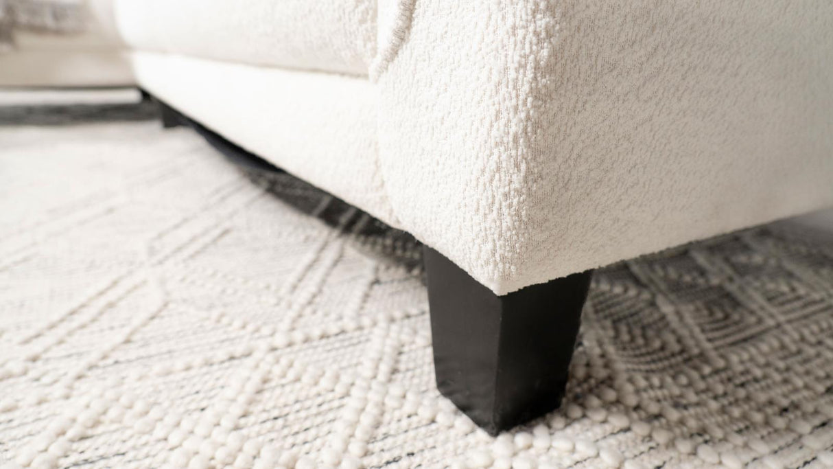 Caspian White and Black Upholstered Curved Arms Sectional Sofa from Coaster - Luna Furniture