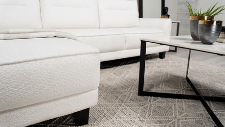 Caspian White and Black Upholstered Curved Arms Sectional Sofa from Coaster - Luna Furniture