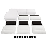 Caspian White and Black Upholstered Curved Arms Sectional Sofa from Coaster - Luna Furniture