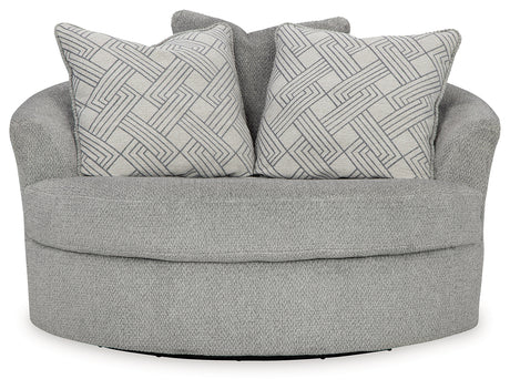 Casselbury Cement Oversized Swivel Accent Chair from Ashley - Luna Furniture
