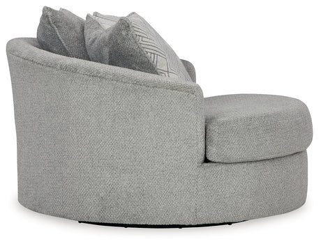 Casselbury Cement Oversized Swivel Accent Chair from Ashley - Luna Furniture