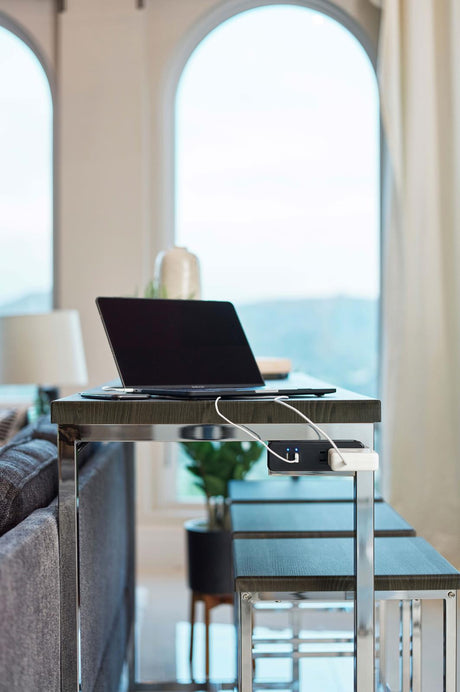 Cassidy Dark Oak and Chrome 4-Piece Rectangle Counter Height Set from Coaster - Luna Furniture