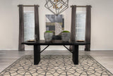 Catherine Black Rectangular Double Pedestal Dining Table from Coaster - Luna Furniture