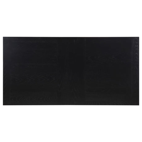 Catherine Black Rectangular Double Pedestal Dining Table from Coaster - Luna Furniture