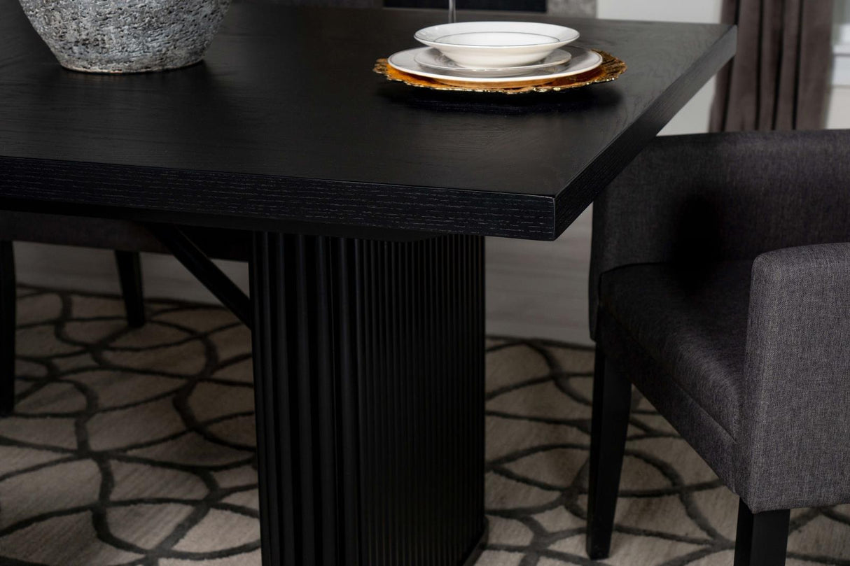 Catherine Black Rectangular Double Pedestal Dining Table from Coaster - Luna Furniture