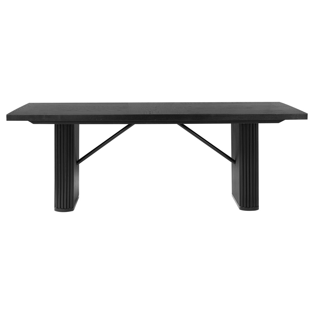 Catherine Charcoal Gray and Black 5-Piece Double Pedestal Dining Set from Coaster - Luna Furniture
