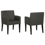 Catherine Charcoal Gray and Black Upholstered Dining Arm Chair, Set of 2 from Coaster - Luna Furniture
