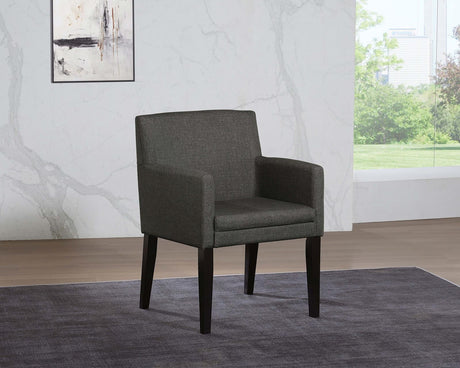 Catherine Charcoal Gray and Black Upholstered Dining Arm Chair, Set of 2 from Coaster - Luna Furniture