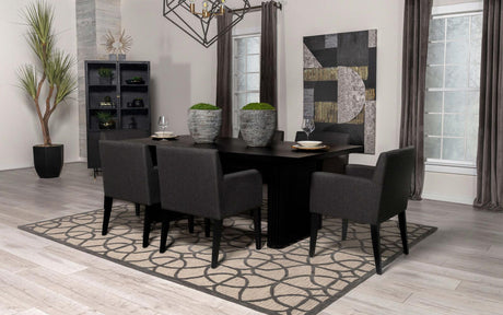 Catherine Charcoal Gray and Black Upholstered Dining Arm Chair, Set of 2 from Coaster - Luna Furniture
