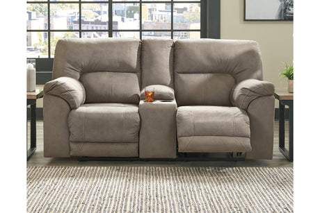 Cavalcade Slate Power Reclining Loveseat with Console from Ashley - Luna Furniture