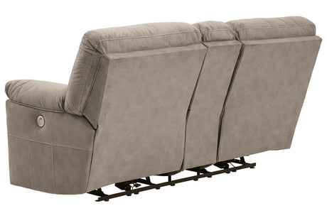 Cavalcade Slate Power Reclining Loveseat with Console from Ashley - Luna Furniture