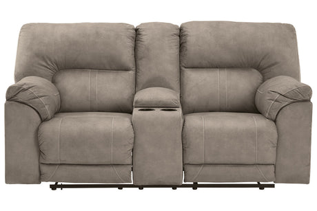 Cavalcade Slate Power Reclining Loveseat with Console from Ashley - Luna Furniture